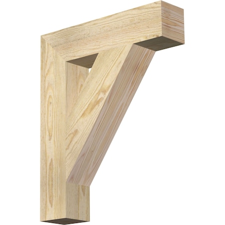 Ekena Millwork Traditional Block Rough Sawn Bracket, Douglas Fir, 4"W x 18"D x 22"H BKT04X18X22TRA05RDF